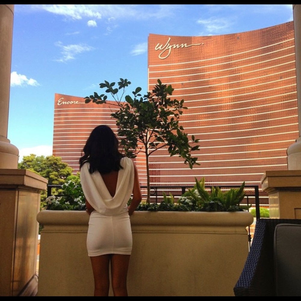 Ivory cream mini dress - statement back